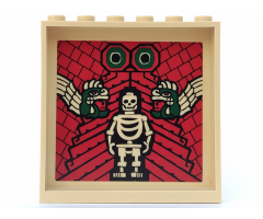 Panel 1 x 6 x 5 with Skeleton and Aztec Snakes Pattern on Inside - Set 7627