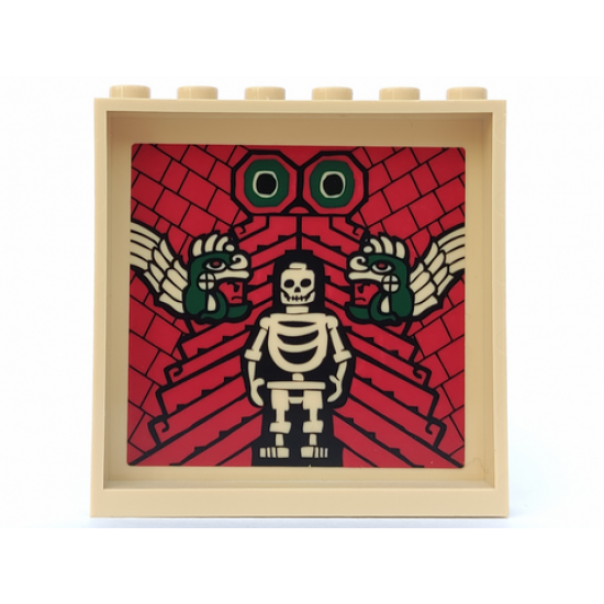 Panel 1 x 6 x 5 with Skeleton and Aztec Snakes Pattern on Inside - Set 7627