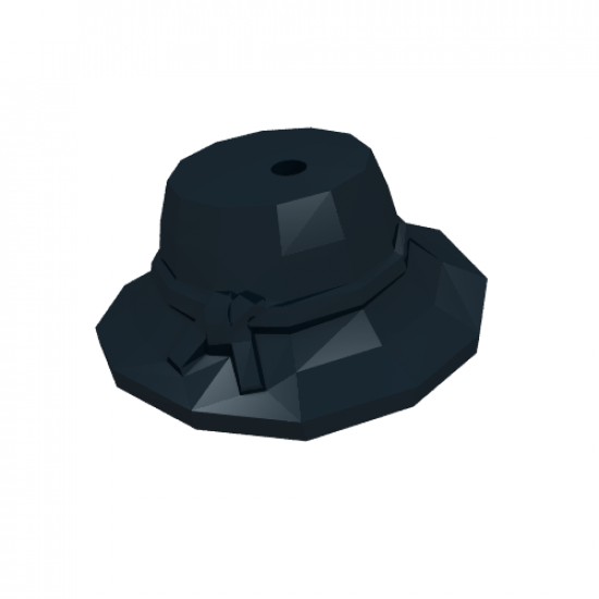 Minifigure, Headgear Hat, Wide Brim Down with Knotted Band