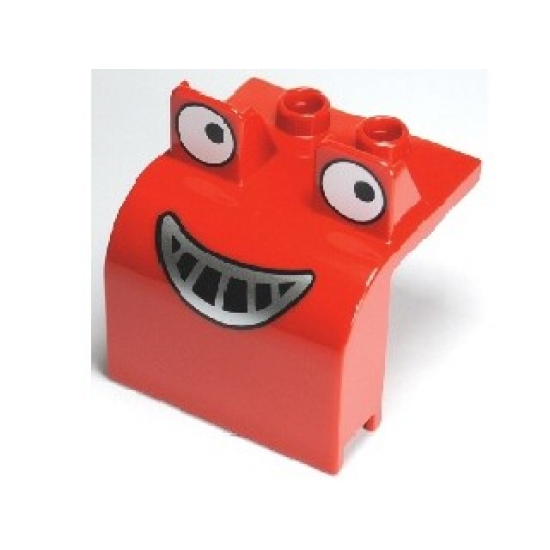 Duplo, Vehicle Bulldozer Front with Eyes Looking Left and Smile Pattern (Muck)