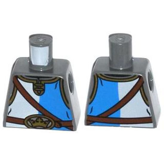 Torso Castle King's Knight Shirt, Shoulder Strap and Crown on Buckle Pattern