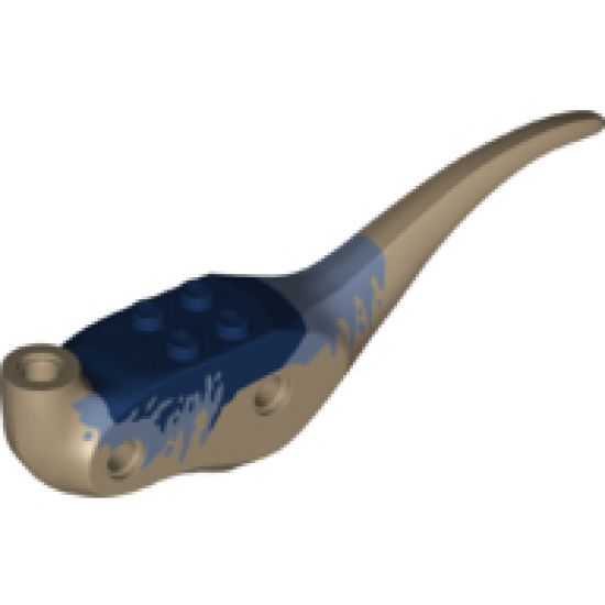 Animal, Body Part Dinosaur Middle Raptor with Dark Blue Top and Sand Blue Markings Pattern