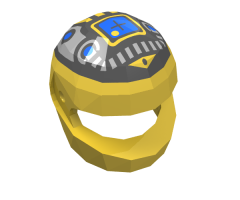 Minifigure, Headgear Helmet Motorcycle (Standard) with Silver and Blue Machinery Pattern