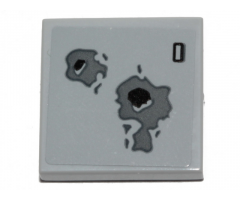 Tile 2 x 2 with Blaster Marks Pattern (Sticker) - Set 75257