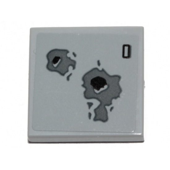 Tile 2 x 2 with Blaster Marks Pattern (Sticker) - Set 75257
