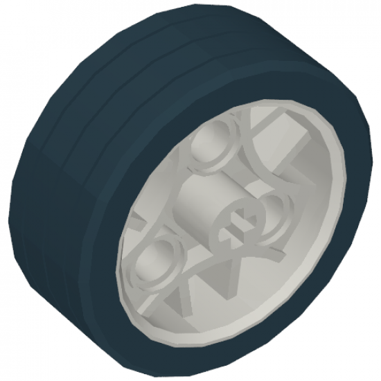 Wheel 36.8 x 14 ZR with Axle Hole, 3 Pin Holes, and Fixed Black Rubber Tire