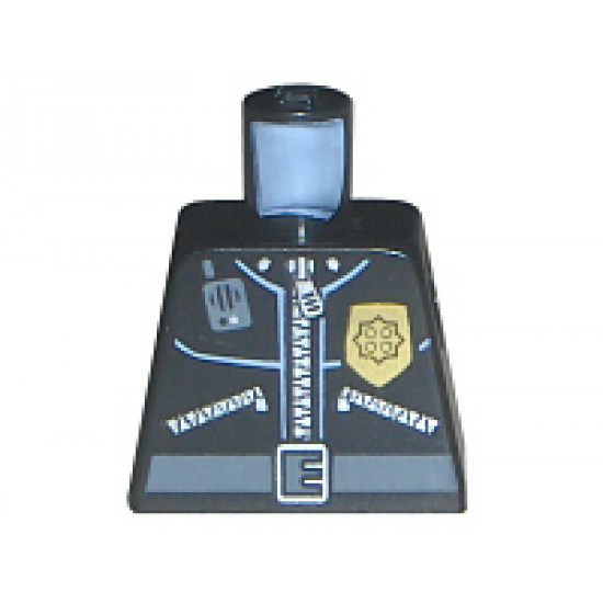 Torso Police Leather Jacket, Gold Badge, Radio, Belt Pattern