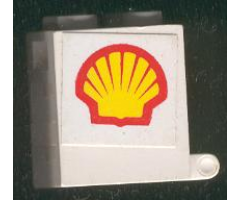 Container Box 2 x 2 x 2 - Solid Studs with Shell Logo Pattern on Both Sides (Stickers) - Set 6378