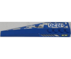 Wedge 12 x 3 Right with Silver Vents and 'AT.20' on Blue and White Camouflage Top, Vents and Lime Double Lights Side Pattern (Stickers) - Set 8118