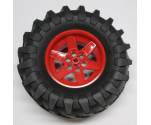 Wheel & Tire Assembly 56mm D. x 34mm Technic Racing Medium, 6 Pin Holes with Black Tire 107 x 44R (15038 / 23798)
