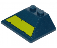 Slope 45 3 x 4 Double / 33 with Lime Stripe with Cut Out Edges Pattern (Sticker) - Set 70839