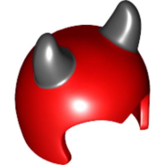 Minifigure, Headgear Mask Imp with Black Devil Horns Pattern