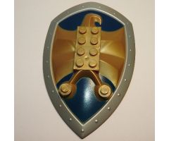 Large Figure Part Shield, 2 x 4 Brick Relief, Jayko Hawk with Dark Blue Pattern