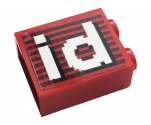 Brick 1 x 2 x 2 with Inside Stud Holder with Gray Stripes and White 'id' Pattern (Sticker) - 10272
