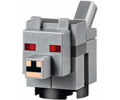 Minecraft Wolf, Baby, Red Eyes - Brick Built