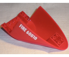 Aircraft Fuselage Curved Aft Section 6 x 10 Bottom with White 'FIRE 60010' Pattern on Both Sides (Stickers) - Set 60010
