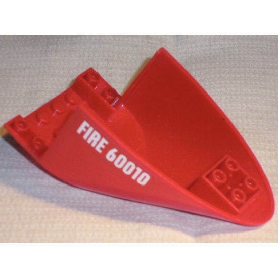 Aircraft Fuselage Curved Aft Section 6 x 10 Bottom with White 'FIRE 60010' Pattern on Both Sides (Stickers) - Set 60010