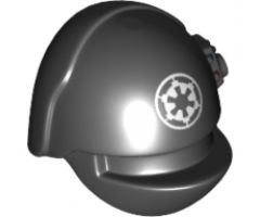Minifigure, Headgear Helmet SW Imperial Gunner with White SW Imperial Logo Pattern