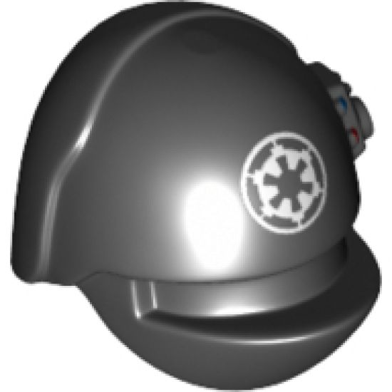 Minifigure, Headgear Helmet SW Imperial Gunner with White SW Imperial Logo Pattern