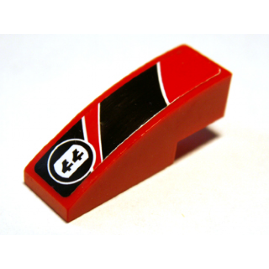 Slope, Curved 3 x 1 with Black Togokahn Pattern, Model Back Right (Sticker) - Set 8159