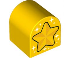 Duplo, Brick 2 x 2 x 2 Curved Top with Stars Pattern