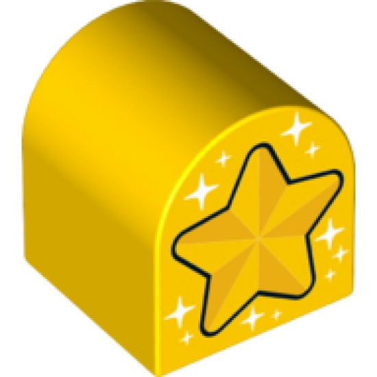 Duplo, Brick 2 x 2 x 2 Curved Top with Stars Pattern