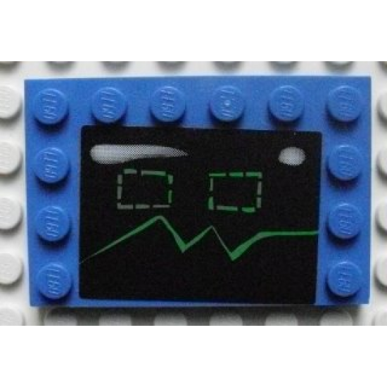 Tile, Modified 4 x 6 with Studs on Edges with Graphical Face (Karen) Pattern (Sticker) - Set 4981