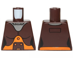 Torso Female Space Jumpsuit with Orange Belt and Silver Neck Plate Pattern (SW Hera Syndulla)
