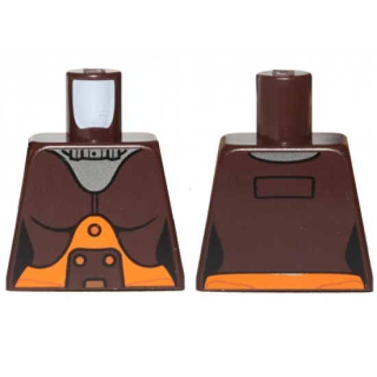Torso Female Space Jumpsuit with Orange Belt and Silver Neck Plate Pattern (SW Hera Syndulla)