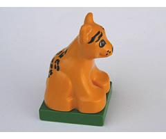 Duplo, Animal Leopard Baby Cub on Green Base