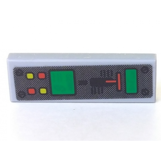 Tile 1 x 3 with 'mph 345', 'GEAR 8', Gear Stick and Buttons Pattern (Sticker) - Set 7050