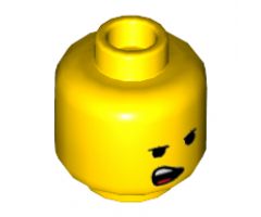 Minifigure, Head Dual Sided Open Smile with Tongue / Open Mouth on One Side Pattern (Emmet) - Hollow Stud