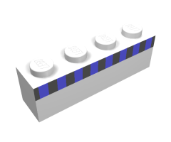 Brick 1 x 4 with Ferry Squares Light Blue and Black Pattern (Set 1581)
