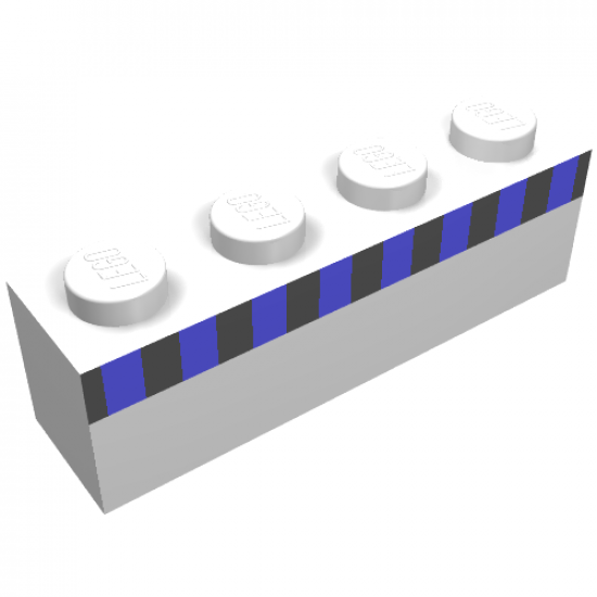 Brick 1 x 4 with Ferry Squares Light Blue and Black Pattern (Set 1581)