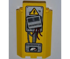 Panel 3 x 3 x 6 Corner Wall without Bottom Indentations with 'GENERATOR', Cables, 'DANGER' and Gauge Pattern (Sticker) - Set 5887