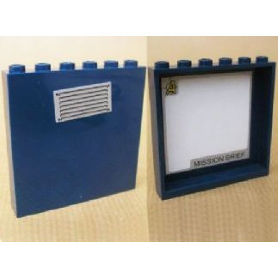 Panel 1 x 6 x 5 with Air Vent on Outside and 'MISSION BRIEF' on Inside Pattern (Stickers) - Set 8635