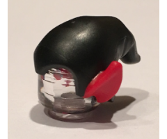Minifigure, Headgear Hat, Elf Drooping with Pointed Ears with Black Top Pattern