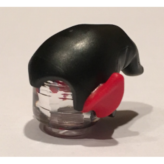 Minifigure, Headgear Hat, Elf Drooping with Pointed Ears with Black Top Pattern