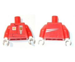 Torso Racers Ferrari front, White Streak back (Stickers) without Driver Name Pattern / Red Arms / White Hands