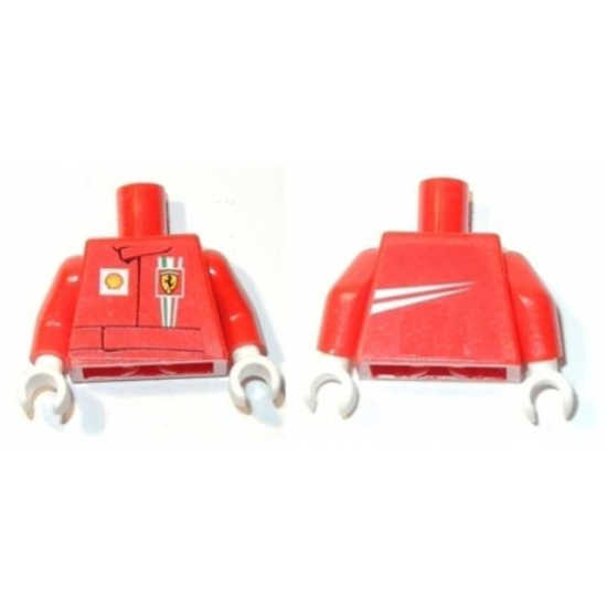 Torso Racers Ferrari front, White Streak back (Stickers) without Driver Name Pattern / Red Arms / White Hands