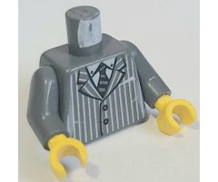 Torso Suit Pinstripe Jacket and Striped Tie Pattern / Dark Bluish Gray Arms / Yellow Hands