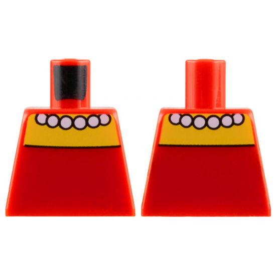Torso Simpsons Dress with Yellow Chest and White Necklace Pattern