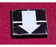 Tile 2 x 2 with Arrow White over White Line on Black Background Pattern (Sticker) - Set 8094