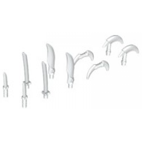 Minifigure, Weapon Pack Hooks, Knives, and Swords, 10 in Bag (Multipack)