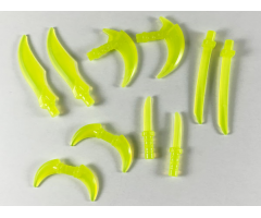 Minifigure, Weapon Pack Hooks, Knives, and Swords, 10 in Bag (Multipack)