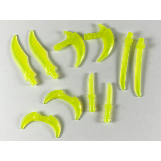 Minifigure, Weapon Pack Hooks, Knives, and Swords, 10 in Bag (Multipack)