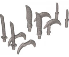 Minifigure, Weapon Pack Hooks, Knives, and Swords, 10 in Bag (Multipack)