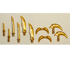 Minifigure, Weapon Pack Hooks, Knives, and Swords, 10 in Bag (Multipack)