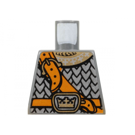 Torso Castle Fantasy Era Scale Mail, Crown on Buckle, Chest Strap Pattern