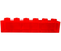 Brick 1 x 6 Transparent with Frosted Horizontal Line - Three Sections
